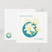 He is RISEN! - Yellow + Teal Lily 招待状 (正面/裏面)