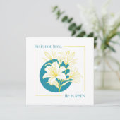 He is RISEN! - Yellow + Teal Lily 招待状 (スタンド正面)