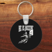 He Is Rizzin Funny Jesus Sketll Meme Easter Christ キーホルダー (正面)