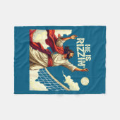 He Is Rizzin Jesus Meme Quote Shirt Funny Volleyba フリースブランケット (正面(横))