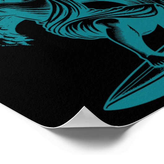 He Is Rizzin Jesus Surfing Funny Retro Easter Vint ポスター (角)