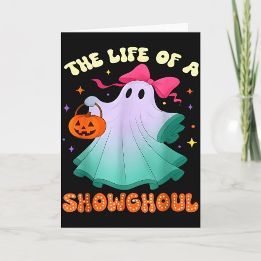 He Life Of A Showghoul Retro Halloween Show Ghosts カード (正面)