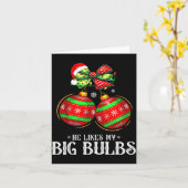 He Likes My Big Bulbs Couples Love Candy Christmas カード (黄色い花)