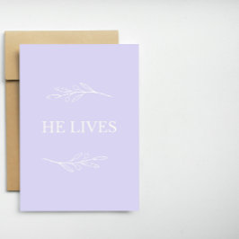 He Lives Christian Easter Card – Lavender Faith シーズンカード