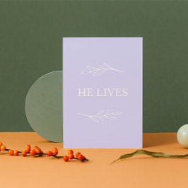 He Lives Christian Easter Card – Lavender Faith シーズンカード