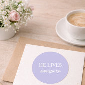 He Lives Christian Easter Sticker ラウンドシール