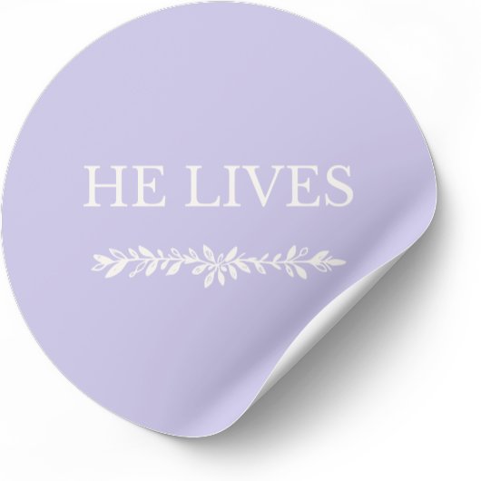 He Lives Christian Easter Sticker ラウンドシール