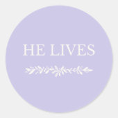 He Lives Christian Easter Sticker ラウンドシール (正面)