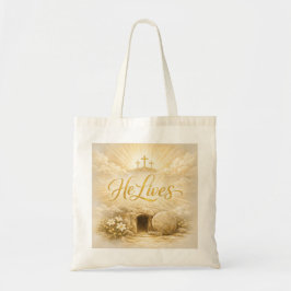 He Lives Easter Tote - Christian Easter Gift 2026 トートバッグ