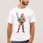 He Man Cartoon in Santa Hat – Retro Heman Tシャツ (正面)