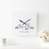 He Moves Mountains スクエア壁時計 (ホーム)