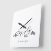 He Moves Mountains スクエア壁時計 (傾斜)