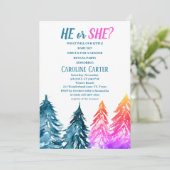 He or Her Boy or Girl Winter Baby Shower 招待状 (スタンド正面)