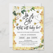 He or Her Reveal Bee Baby Shower招待状 招待状 (正面)