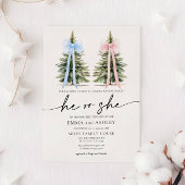 He or Her Winter Bow Genderの招待状 招待状