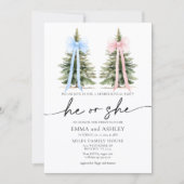 He or Her Winter Bow Genderの招待状 招待状 (正面)