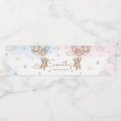 He or She Bear Gender Reveal ペットボトルラベル (シングルラベル)