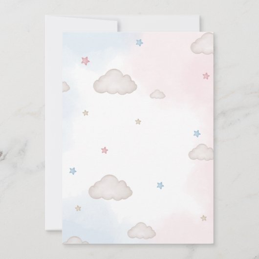 He or She Bear Gender Reveal 招待状 (裏面)