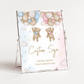 He or She Bear Gender Reveal Sign ポスター