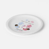 He or She Black Twins Balloon Gender Reveal  ペーパープレート (アングル)