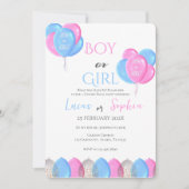 He or She Blue or Pink Genderが招待状wi 招待状 (正面)