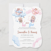 He or She Blue or Pink Genderが招待状wi 招待状 (正面)