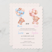 He or She Blue or Pink Genderが招待状wi 招待状 (正面/裏面)