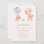 He or She Blue or Pink Genderが招待状wi 招待状 (正面)