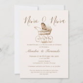 He or She Bohoベビーベビーカー性別が投資を明らかにする 招待状 (正面)