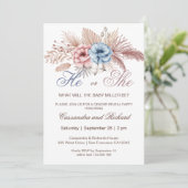 He or She Boho Genderのパーティの招待状 招待状 (スタンド正面)