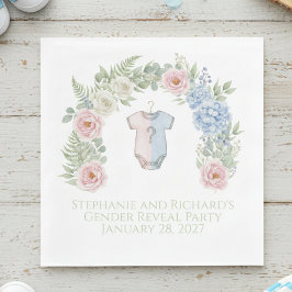 He or She? Botanical Gender Reveal Napkin スタンダードランチョンナプキン