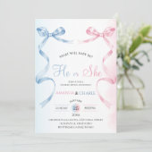 He or She Bow Gender Reveal  Invitation 招待状 (スタンド正面)