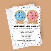 He or She Cookie Gender Reveal Party Invitation 招待状