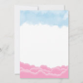 He or She Cute Pink & Blue Balloons Gender Reveal 招待状 (裏面)