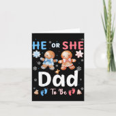 He Or She Dad To Be Christmas Gingerbread Gender R カード (正面)