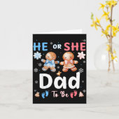He Or She Dad To Be Christmas Gingerbread Gender R カード (黄色い花)