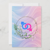 He or She Gender Reveal 招待状 (裏面)