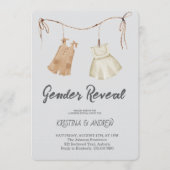 He or She Gender Reveal Party 招待状 (正面)