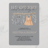 He or She Gender Reveal Party 招待状 (正面)