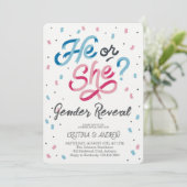 He or She Gender Reveal Party 招待状 (スタンド正面)