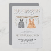 He or She Gender Reveal Party 招待状 (正面/裏面)