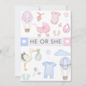 He or She Gender Reveal Party - He or She Shower 招待状 (正面)