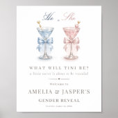 He Or She Martini Gender Reveal Shower Welcome ポスター (正面)