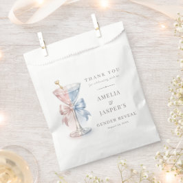 He Or She Martini Theme Gender Reveal Thank You フェイバーバッグ