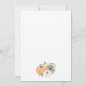 He or She Pumpkin Fall Gender Reveal 招待状 (裏面)