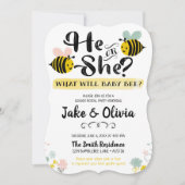 He or She Reveal Beeベビー（昆虫）マルハナバチ 招待状 (正面)