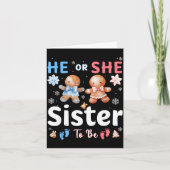 He Or She Sister To Be Christmas Gingerbread Gende カード (正面)