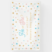 He or She Stars Gender Reveal backdrop 横断幕 (縦)