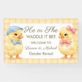He or She WADDLE IT BE? Gender Reveal banner 横断幕