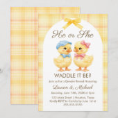 He or She WADDLE IT BE? Gender Reveal Invitation 招待状 (正面/裏面)